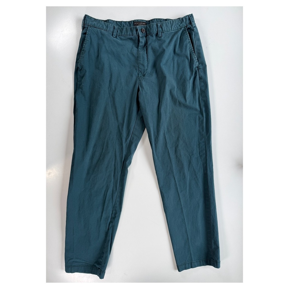 BANANA REPUBLIC Lived-In Chino Athletic Fit Pant Mens 38x32 (34x31.5) Teal Green